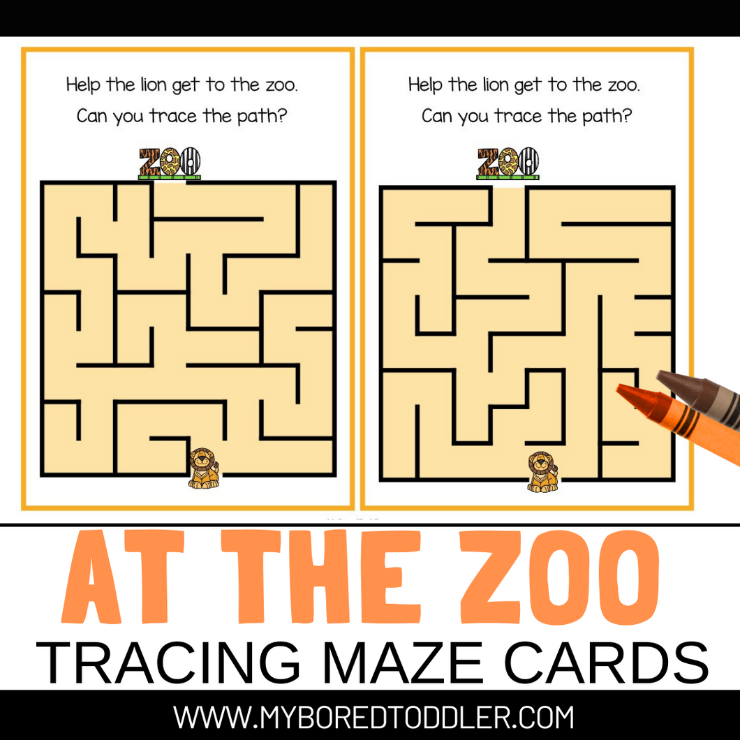 Zoo Maze Tracing Cards