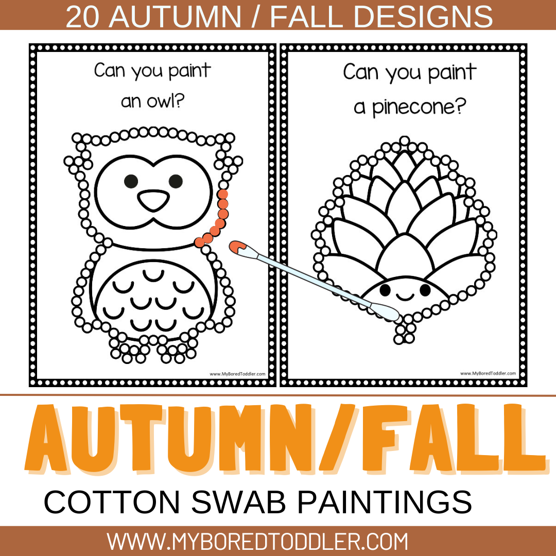 AUTUMN FALL Cotton Swab / Qtip Painting Sheets