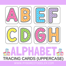 Load image into Gallery viewer, Alphabet Tracing Cards Uppercase Color
