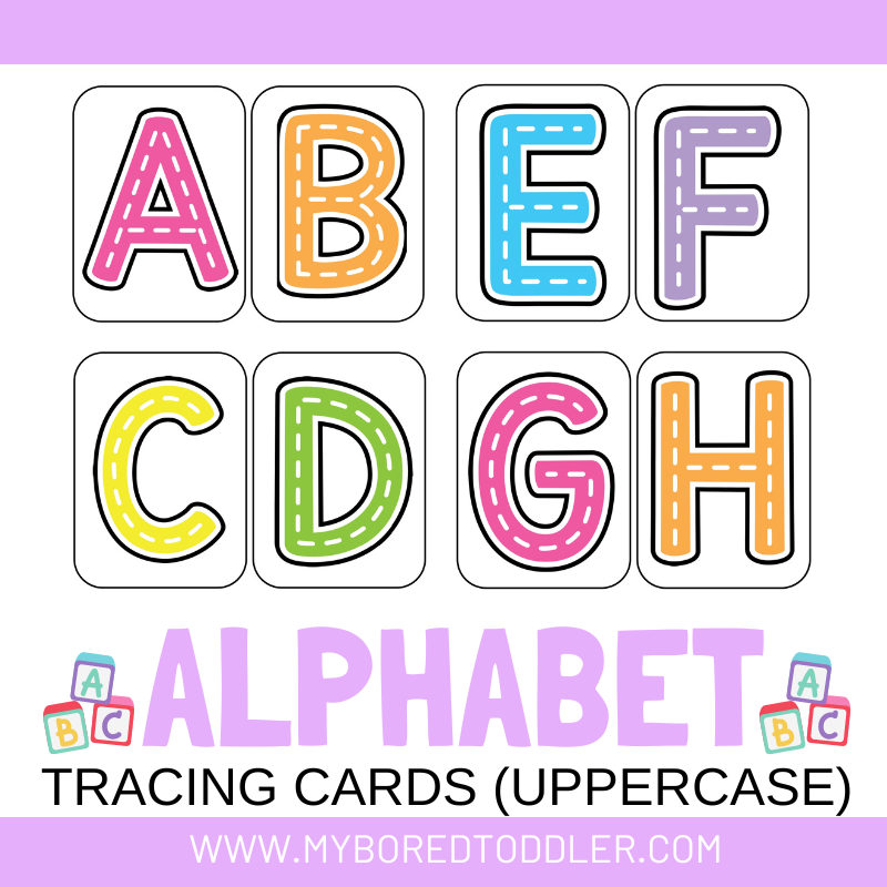 Alphabet Tracing Cards Uppercase Color