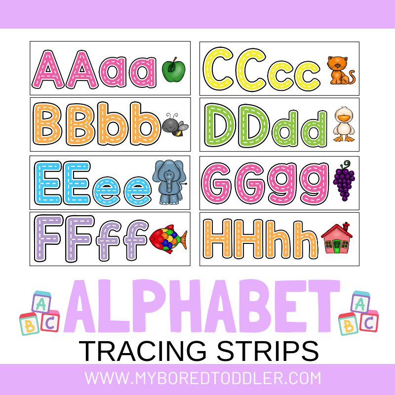 Alphabet Tracing Strips Color