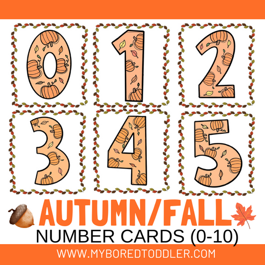 Autumn / Fall Apple Coloring & Tracing Sheets - Numbers 0-10