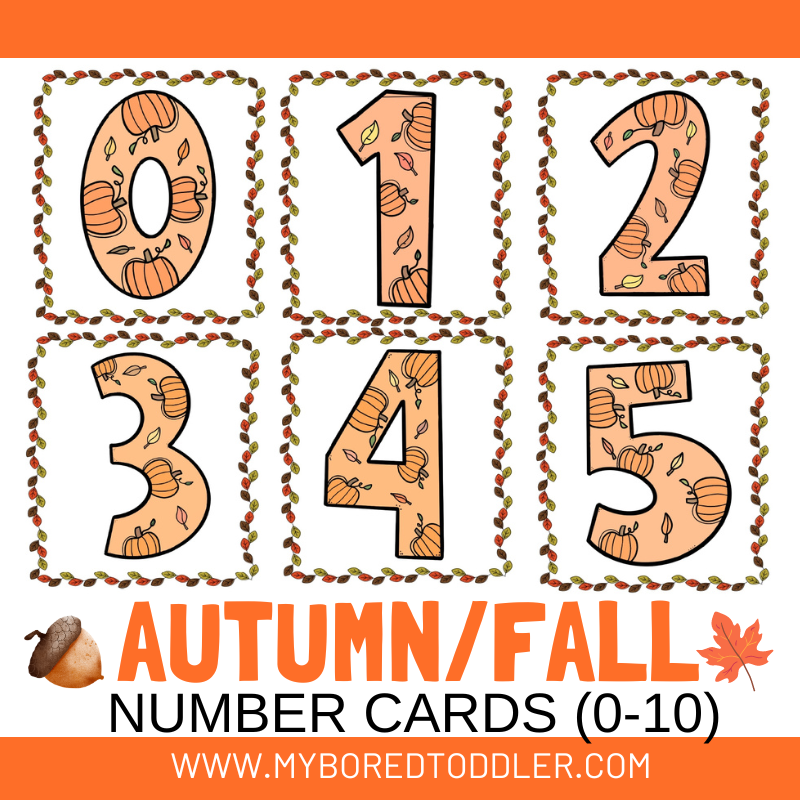 Autumn / Fall Apple Coloring & Tracing Sheets - Numbers 0-10