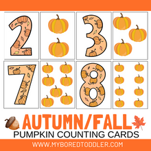 Load image into Gallery viewer, Autumn / Fall Apple Counting Clip Cards 0 - 10 Color &amp; Black &amp; White
