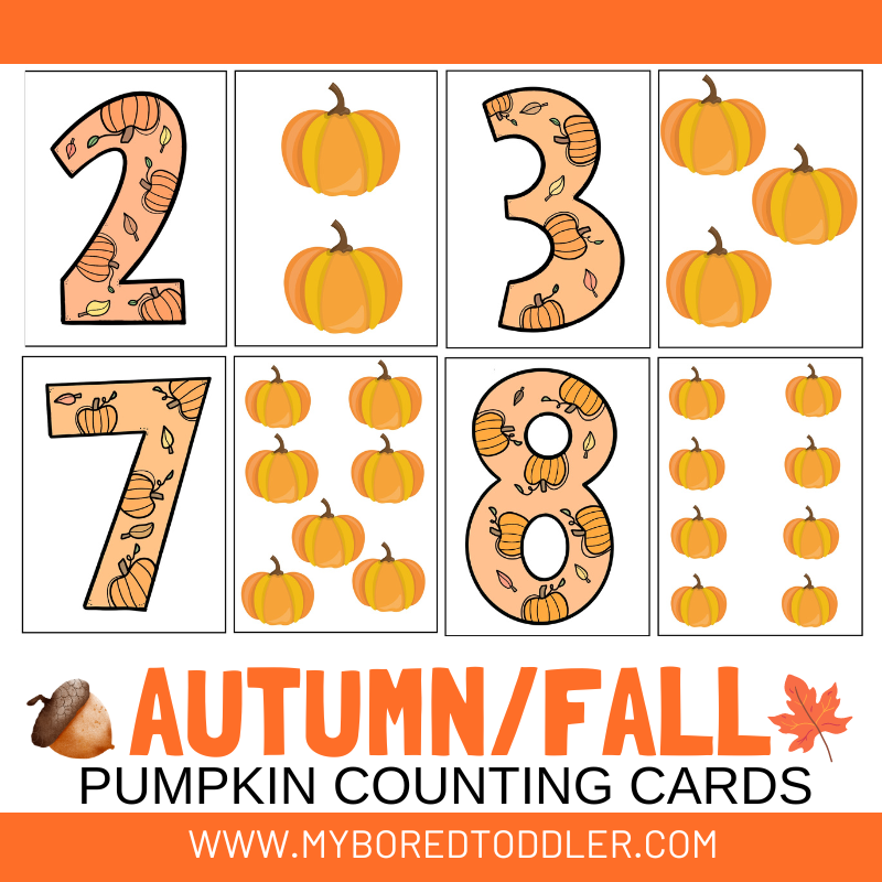 Autumn / Fall Apple Counting Clip Cards 0 - 10 Color & Black & White