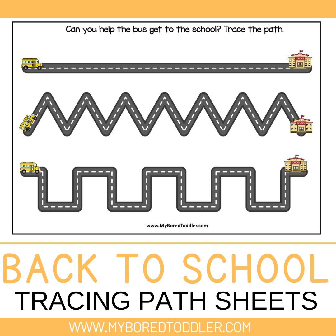 Back to School Tracing Mats – My Bored Toddler