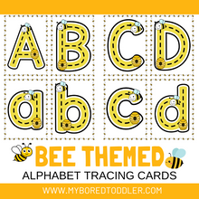 Load image into Gallery viewer, Bee Alphabet Tracing Cards - Uppercase &amp; Lowercase
