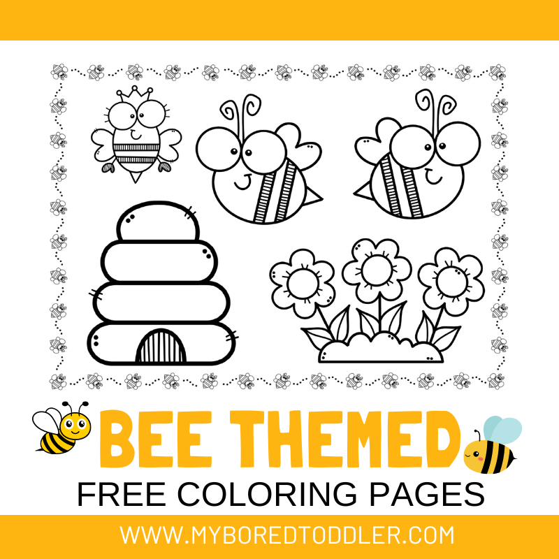 BEE Coloring Pages – My Bored Toddler