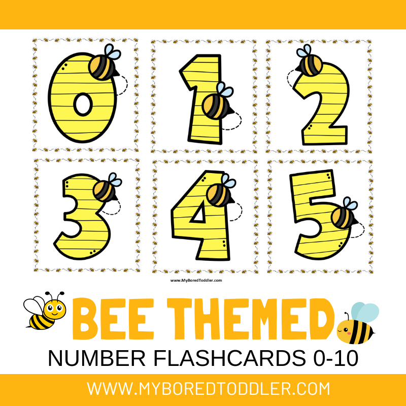 Bee Number Flashcards 0-10