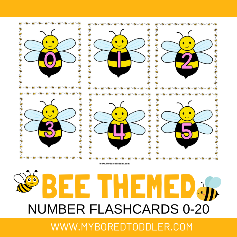 Bee Themed Number Flashcards 0-20