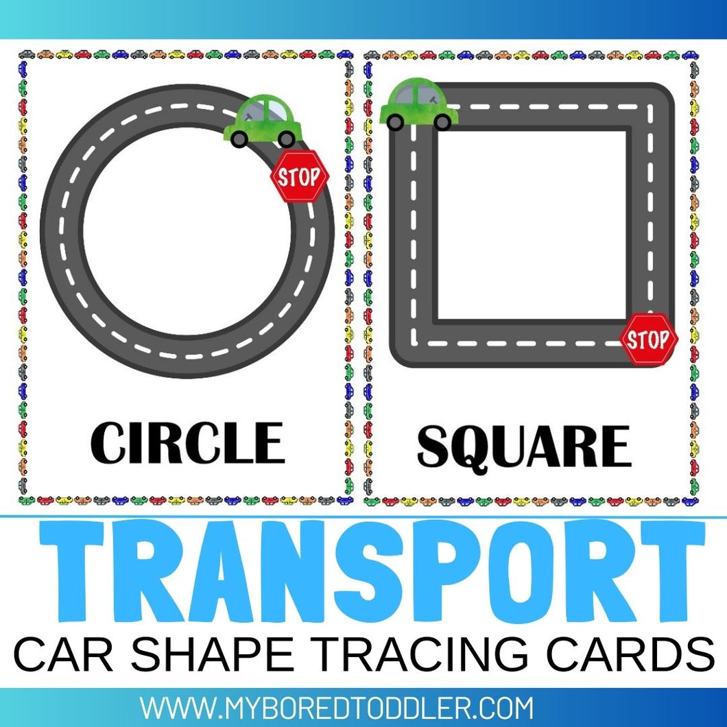 Transport Car Shape Tracing Sheets
