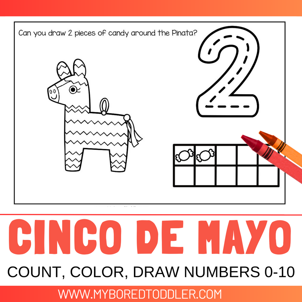 CINCO DE MAYO NUMBER COUNT TRACE & COLOR SHEETS 0-10