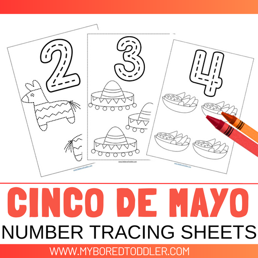 Cinco De Mayo Tracing Sheets Numbers 0-10