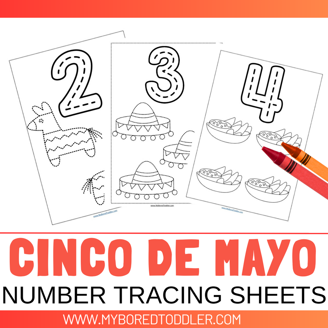 CINCO DE MAYO tracing Sheets Numbers 0-10