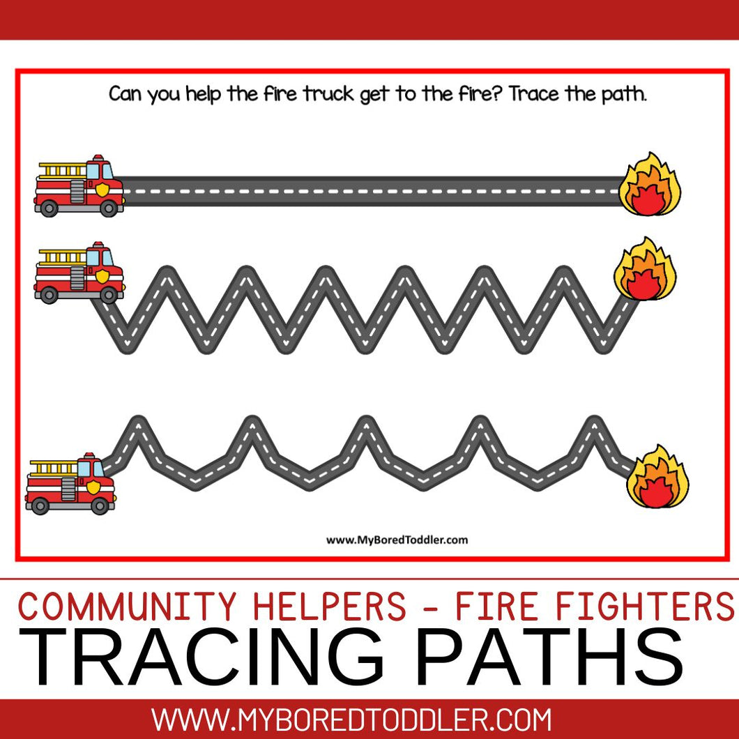 Fire Fighters Tracing Paths  - Community Helpers