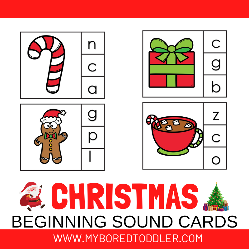 Christmas Beginning Sounds Clip Cards