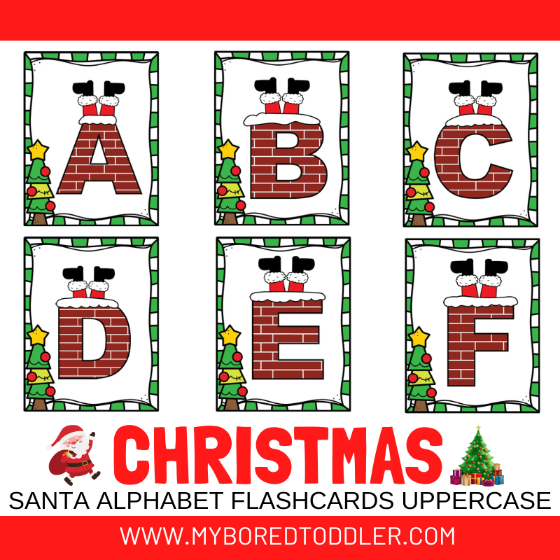 Christmas Uppercase Alphabet Flashcards