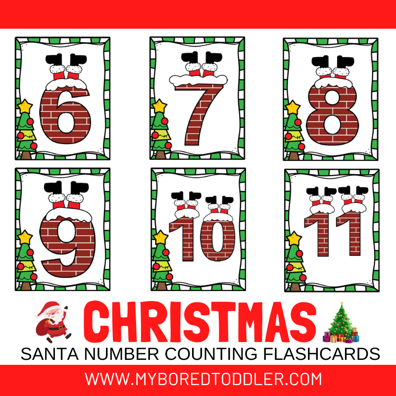 Christmas Santa Number Flashcards 0 - 20