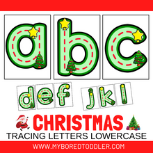 Load image into Gallery viewer, Christmas Alphabet Tracing Cards (lowercase)
