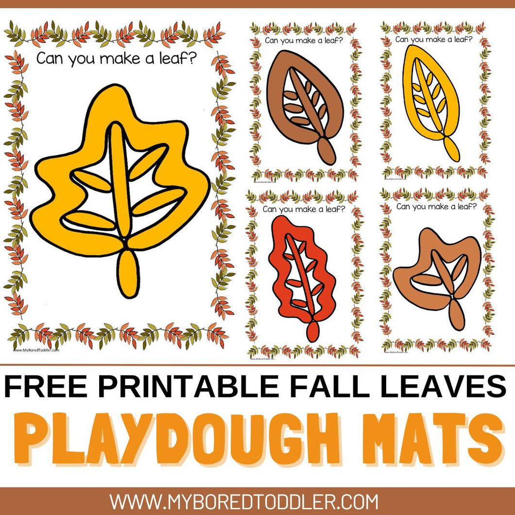 FREE Autumn / Fall Leaves Playdough Mats / Playdoh mats