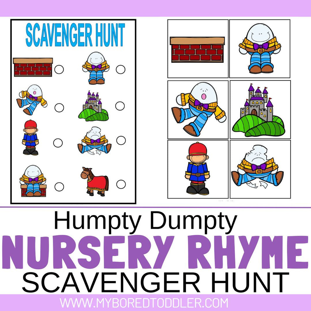 Humpty Dumpty Nursery Rhyme Scavenger Hunt