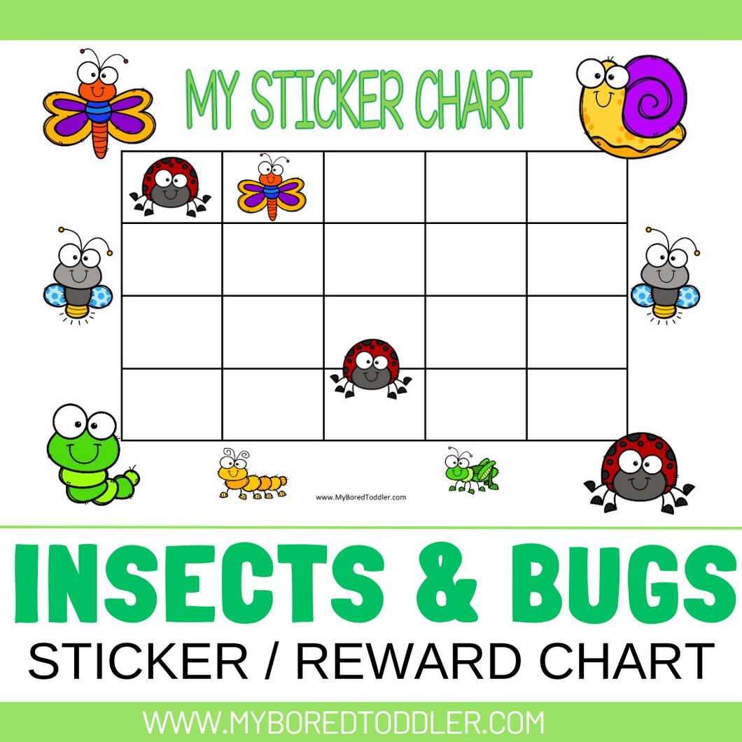 Insects & Bugs Reward Sticker Chart