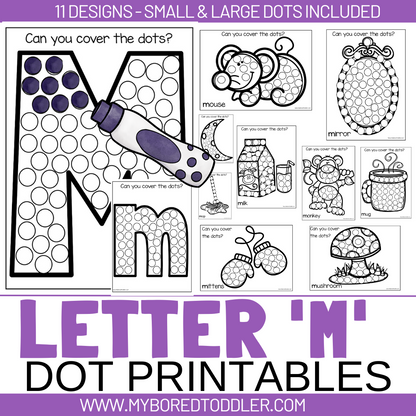 ALPHABET A to Z Dot Printable Bundle - 26 Letters Included
