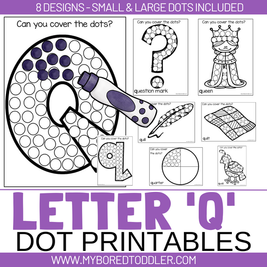 Alphabet - Letter Q Dot Printables