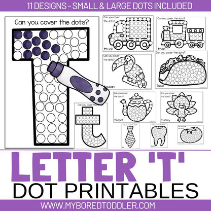 ALPHABET A to Z Dot Printable Bundle - 26 Letters Included