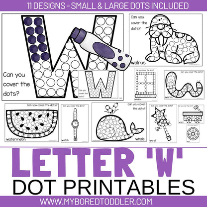 ALPHABET A to Z Dot Printable Bundle - 26 Letters Included