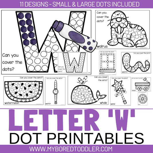 Alphabet - Letter W Dot Printables