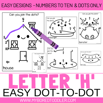 LETTER OF THE WEEK DOT-TO-DOT BUNDLE - (ALPHABET) - EASY DESIGNS