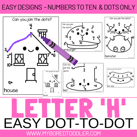 Alphabet - Letter H Dot-to-Dot - 2 Designs
