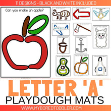 Load image into Gallery viewer, LETTER OF THE WEEK &#39;A&#39; Playdough Mats / Playdoh Mats
