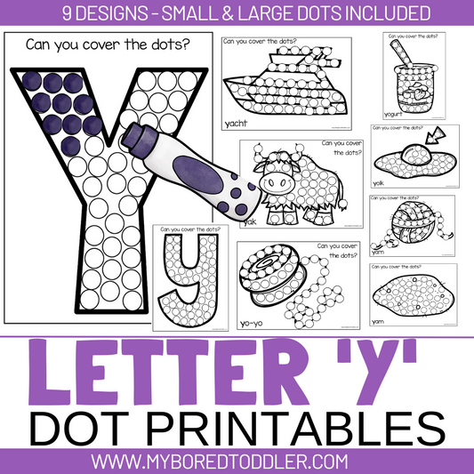 Alphabet - Letter Y Dot Printables