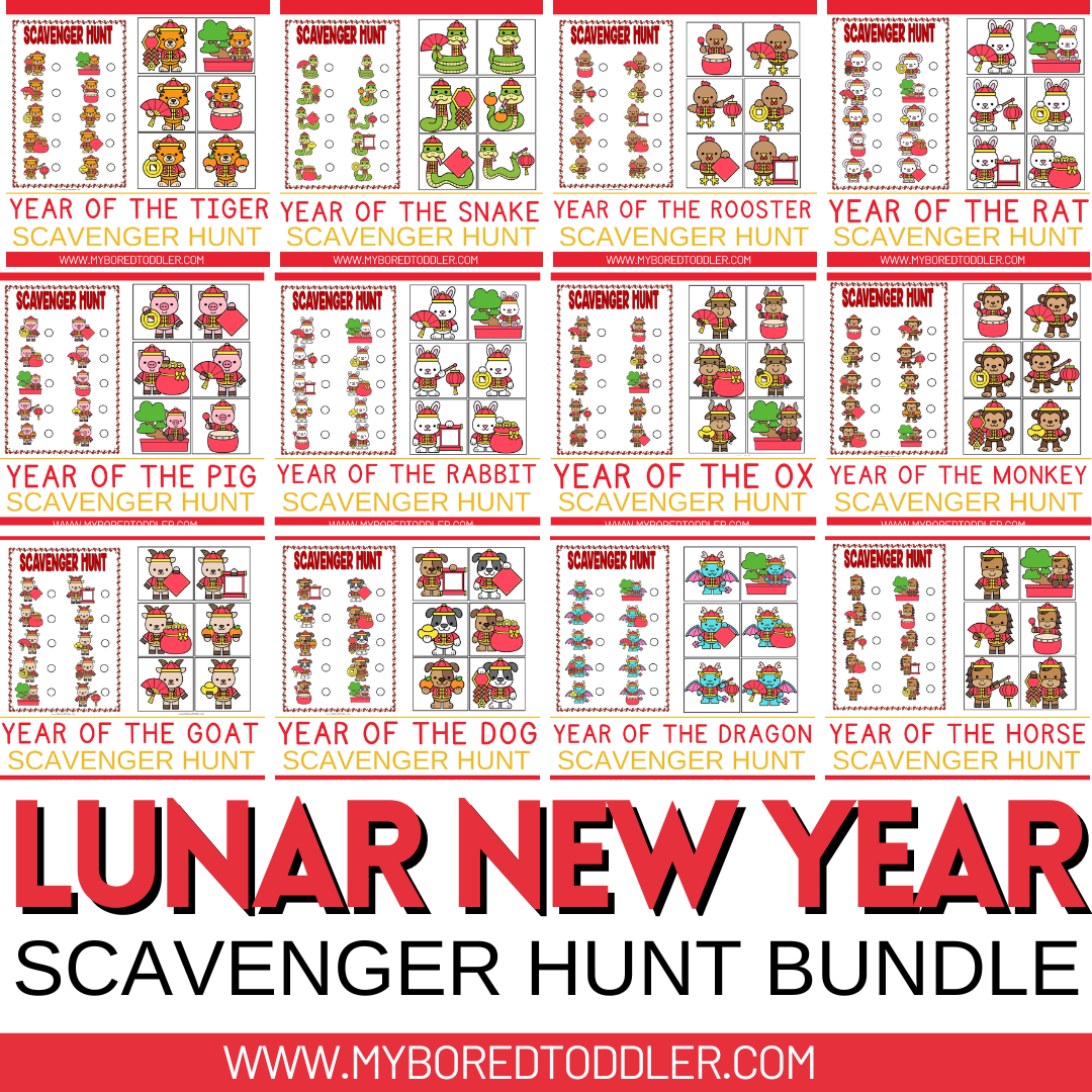 *FLASH SALE* LUNAR NEW YEAR / CHINESE NEW YEAR SCAVENGER HUNT BUNDLE YEAR OF ...