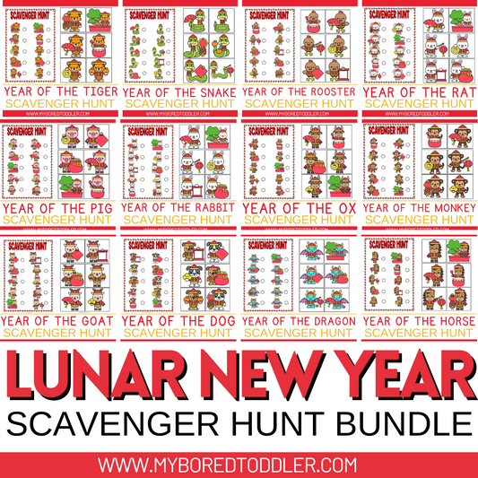 *FLASH SALE* LUNAR NEW YEAR / CHINESE NEW YEAR SCAVENGER HUNT BUNDLE YEAR OF ...