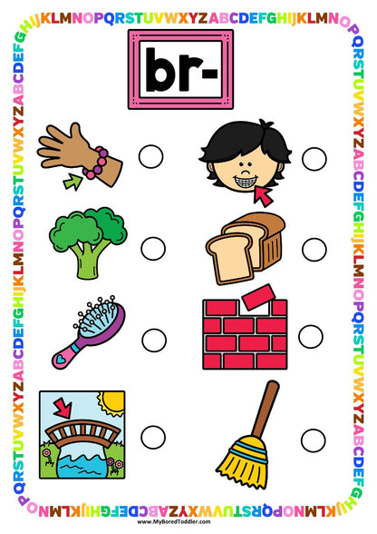 Beginning Blends 'BR' Alphabet Scavenger Hunt / Treasure Hunt