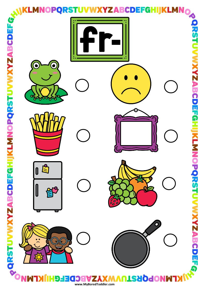 Beginning Blends 'FR' Alphabet Scavenger Hunt / Treasure Hunt