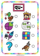 Load image into Gallery viewer, Beginning Digraphs &#39;QU&#39; Alphabet Scavenger Hunt / Treasure Hunt
