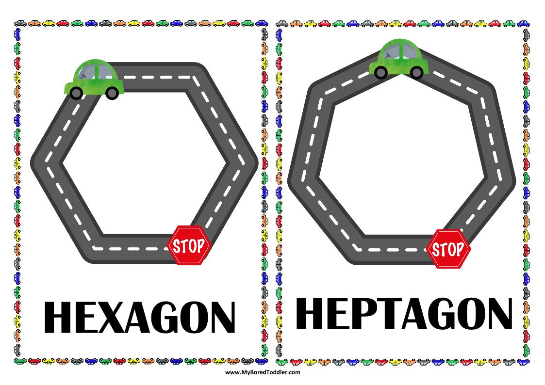 Transport Car Shape Tracing Sheets