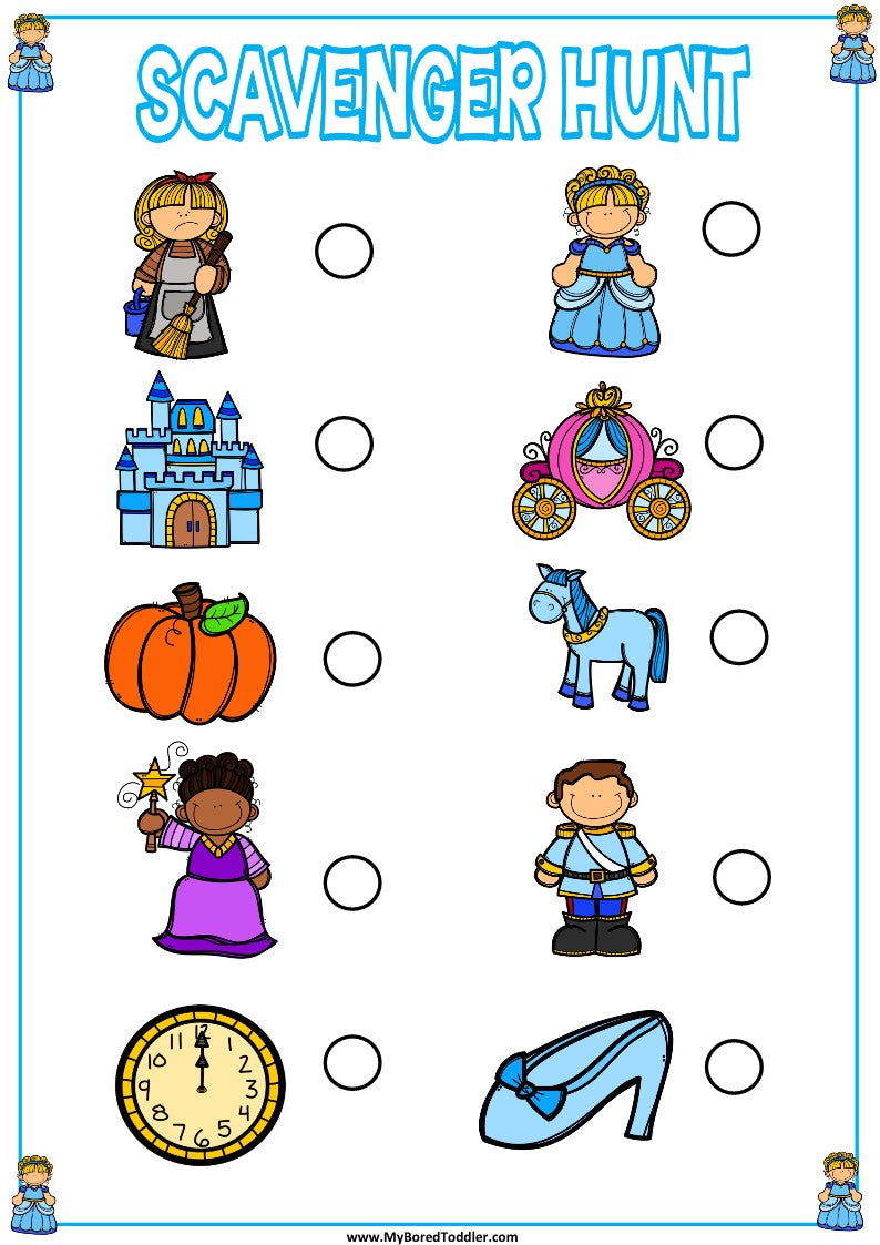 Cinderella - FAIRY TALES - Scavenger Hunt / Treasure Hunt
