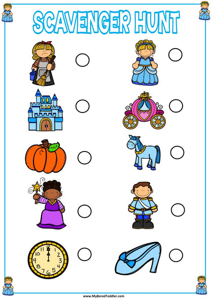 Cinderella - FAIRY TALES - Scavenger Hunt / Treasure Hunt