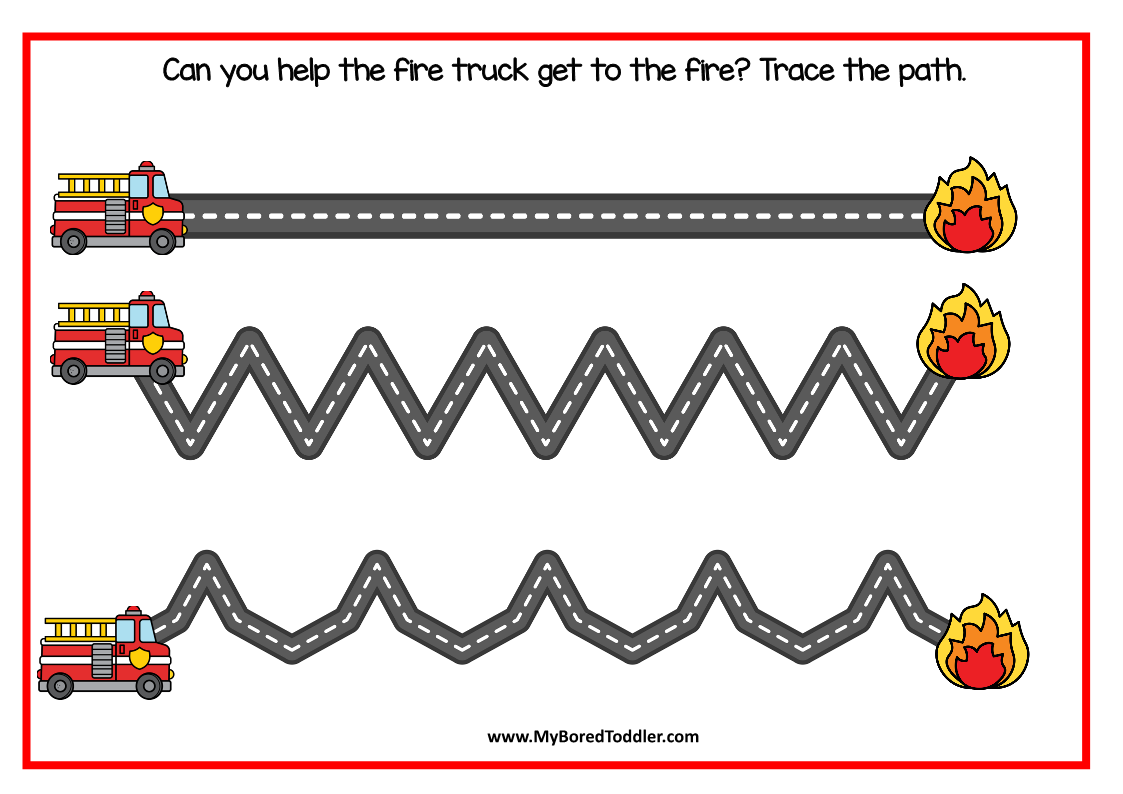 Fire Fighters Tracing Paths  - Community Helpers