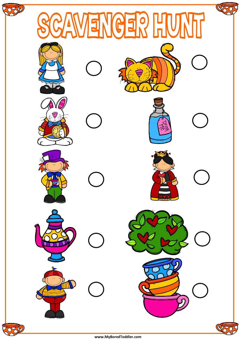 Alice In Wonderland - FAIRY TALES - Scavenger Hunt / Treasure Hunt