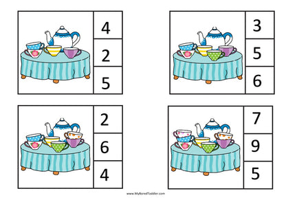 Fairy Tales - Alice In Wonderland - Counting Clip Cards 0-10