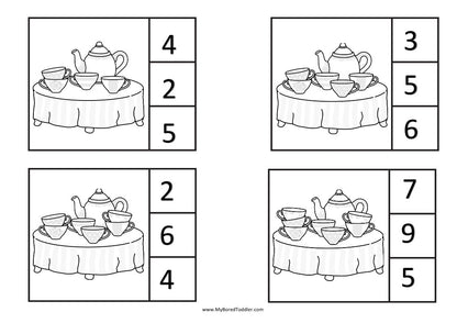 Fairy Tales - Alice In Wonderland - Counting Clip Cards 0-10