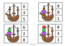 Load image into Gallery viewer, PIRATES Counting Clip Cards Flags Numbers 0-10
