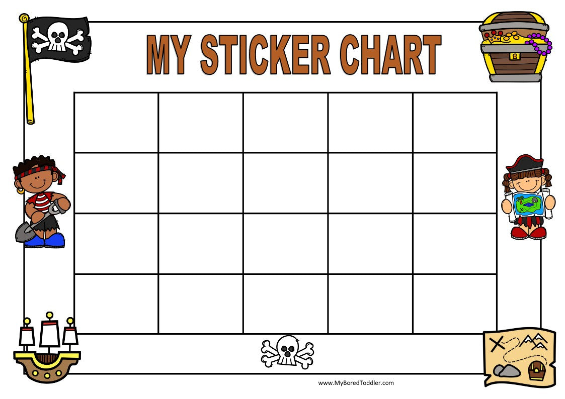 PIRATES Reward Sticker Chart - Behavior Management