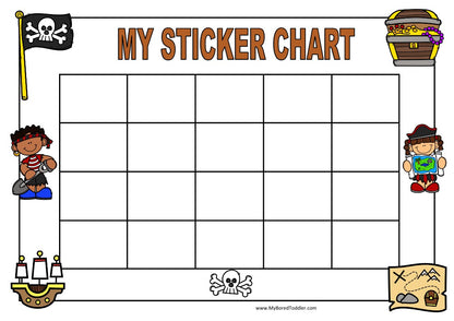 PIRATES Reward Sticker Chart - Behavior Management